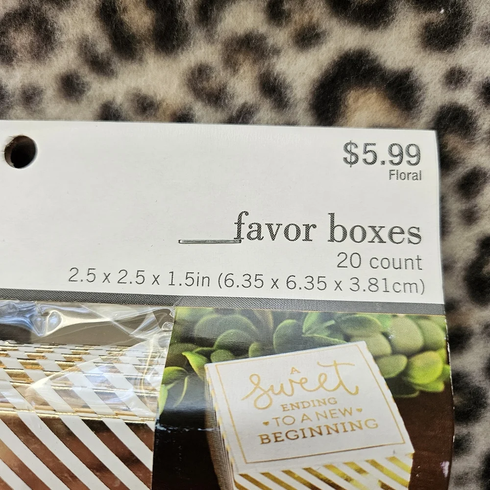 100 Gold and White Wedding Favor Candy Boxes (A Sweet Ending To A New Beginning)
